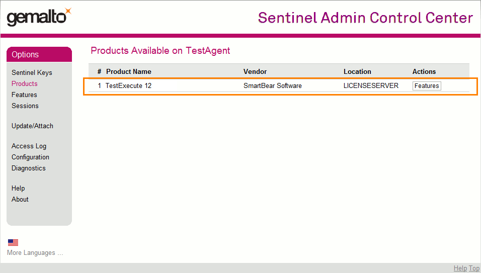 Licenses available on TestExecute workstations