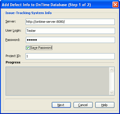 Adding Defects Info to OnTime Database | TestExecute Documentation