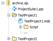 A correct way to pack a project suite to run