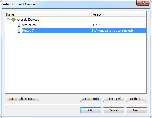 Select Current Device Dialog