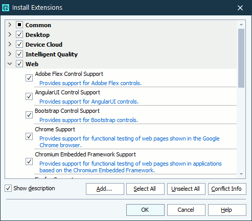 Message - SmartBear Test Extension is not Installed or is Disabled.