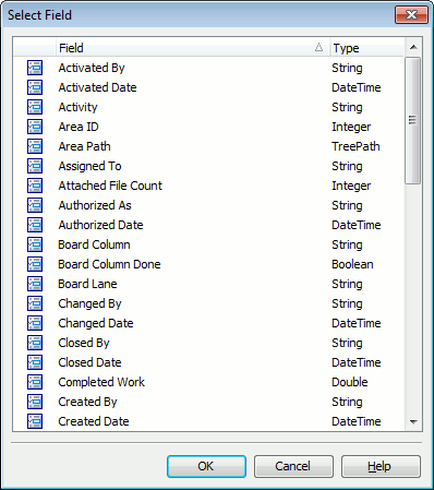 Select Field Dialog