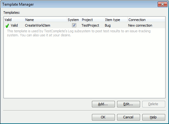 Template Manager Dialog