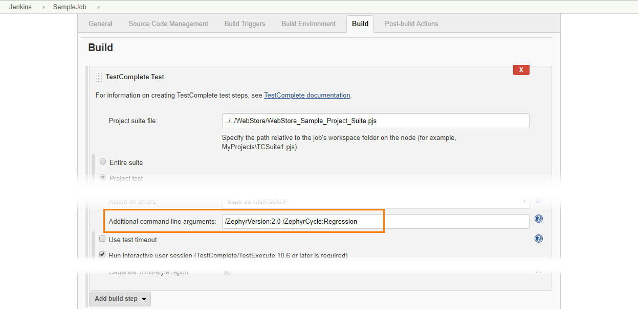 Setting the target Jira project release and test cycle in Jenkins (freestyle job)