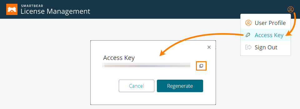 Getting the SmartBear account access key