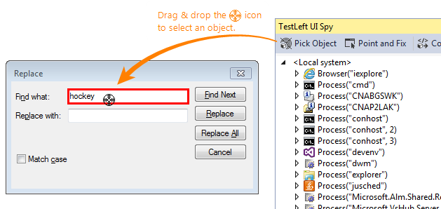 Selecting an object from screen with the Pick Object tool