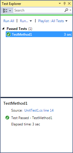 Test Results in Test Explorer