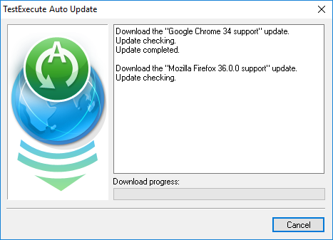 TestLeft Auto Update dialog