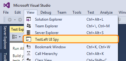 Opening UI Spy in Visual Studio