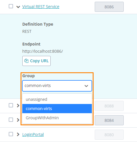 Assigning a service to a group