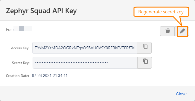 Generate new API keys