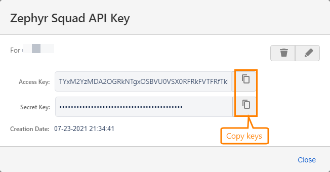 Generate new API keys