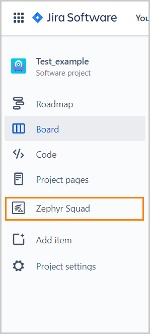 Zephyr Squad button in the navigation menu