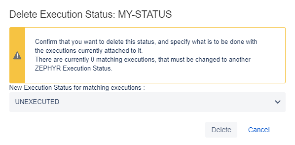 Delete execution status