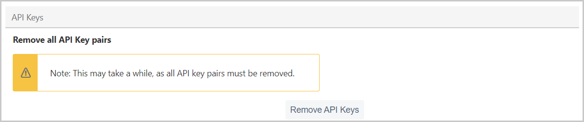 Removing API keys