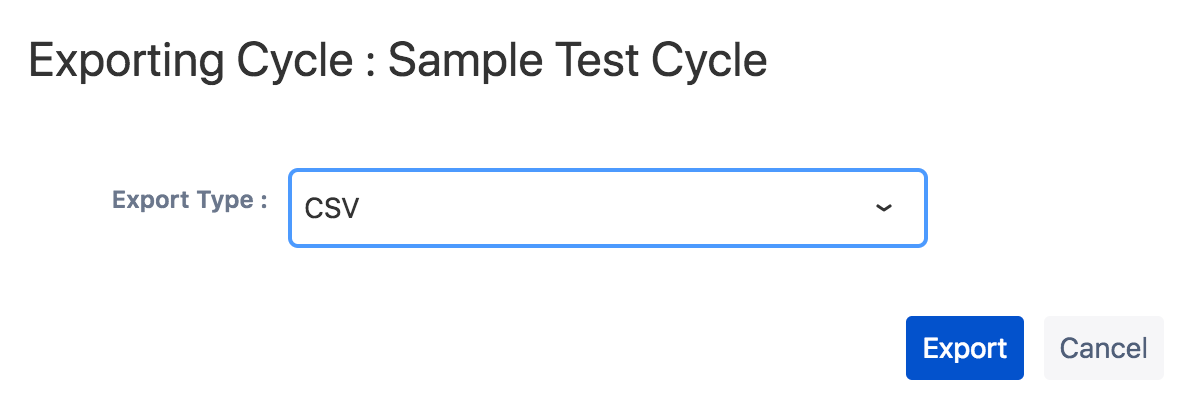 Exporting Cycle dialog