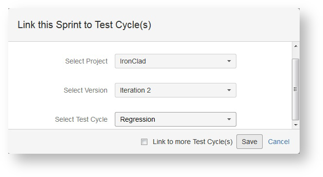 Linking sprints to test cycles