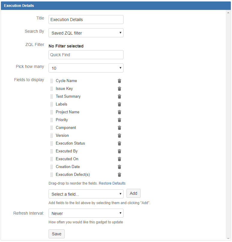 Editing test execution details