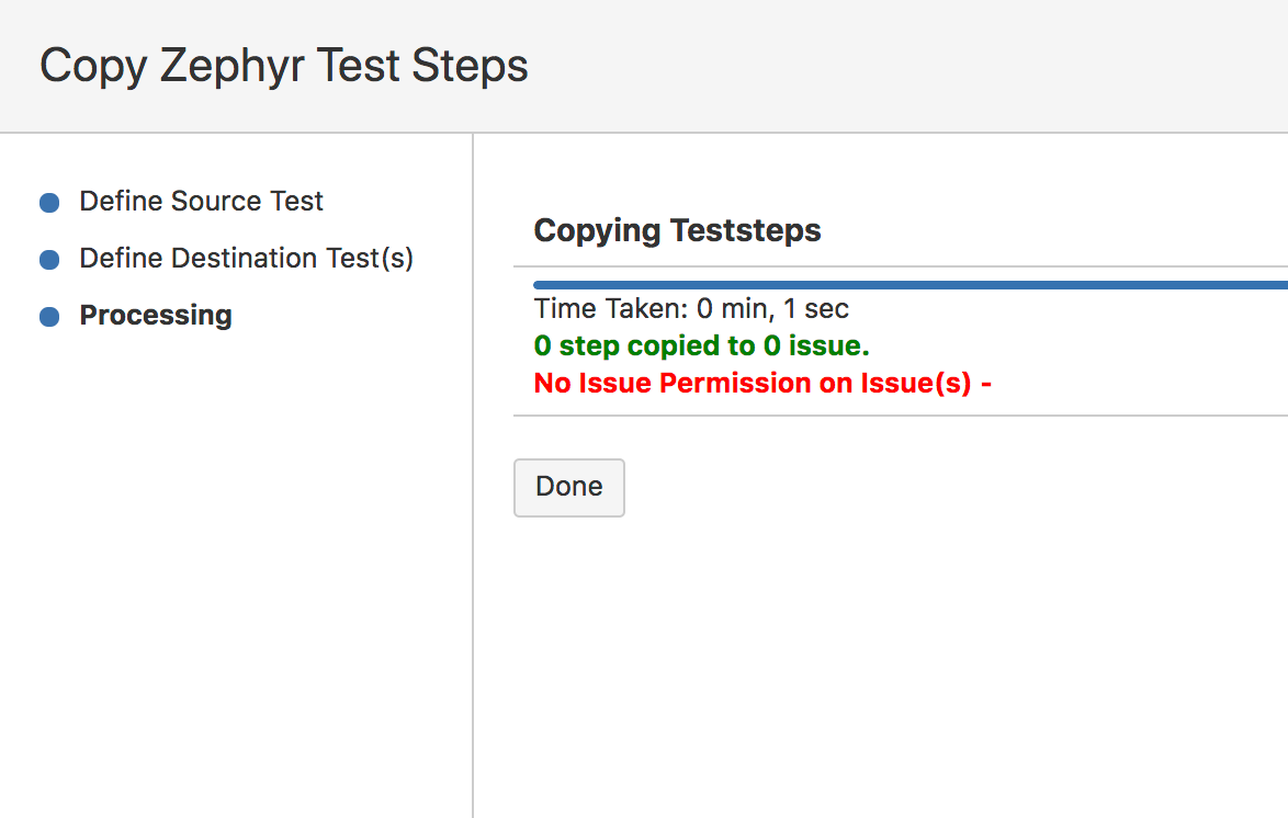 Test steps copy results